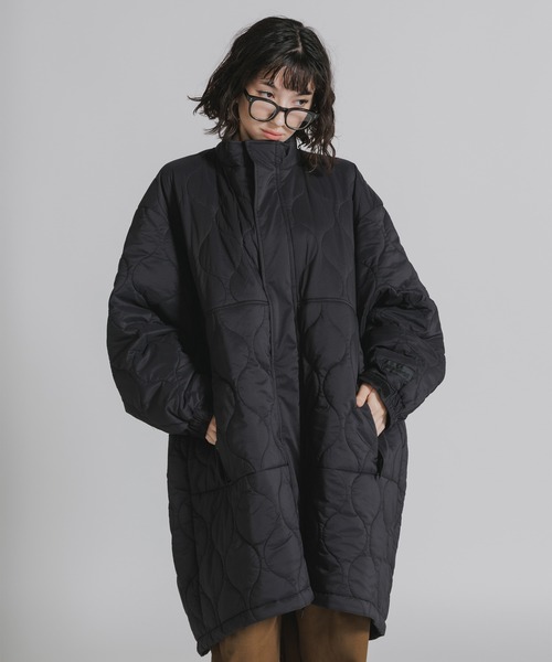 WILD THINGS(ワイルドシングス)の「WILD THINGS/ワイルドシングス QUILTING MONSTER PARKA シンサレート ひょうたんキルト モンスターパーカー ハンドウォーマー(ダウンジャケット/コート・レディース・ブラック・S/M)」の5枚目の写真