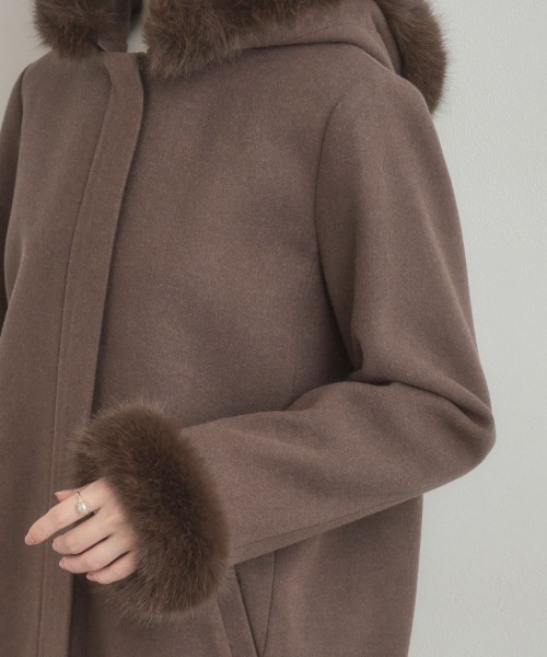 セール】【大人可愛い・フード取り外し可能】フードフェイクファー