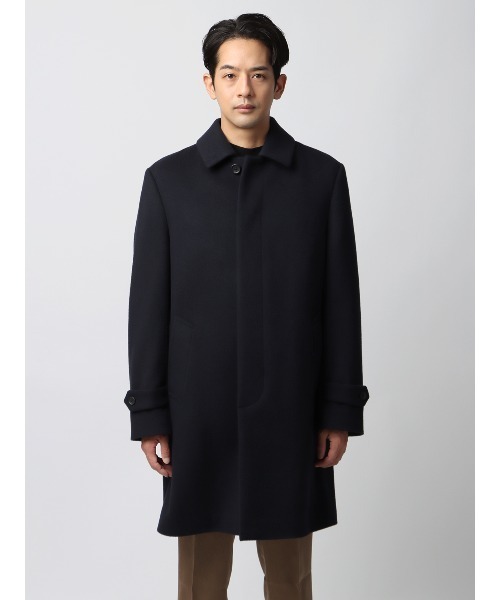 SUIT SQUARE(スーツスクエア)の「スマみえステンカラーコート ストレッチ ウールライクビーバー(ステンカラーコート・メンズ・ネイビー/ブラック・M/L/S/3L/LL)」の5枚目の写真