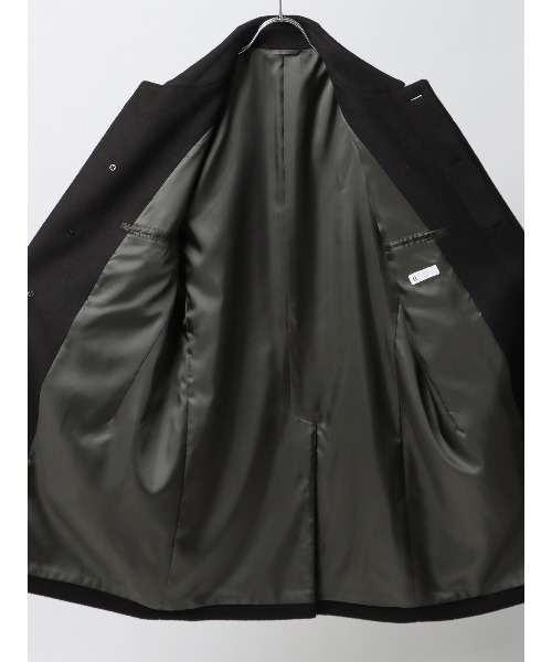 SUIT SQUARE(スーツスクエア)の「スマみえステンカラーコート ストレッチ ウールライクビーバー(ステンカラーコート・メンズ・ネイビー/ブラック・M/L/S/3L/LL)」の17枚目の写真