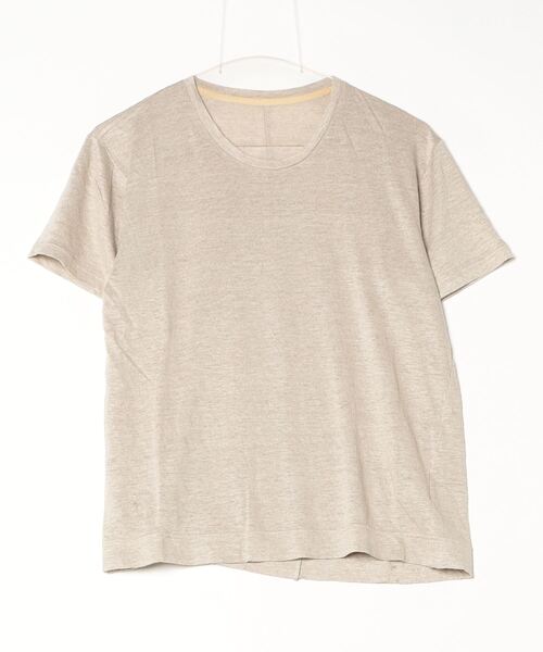 suzuki takayuki(スズキタカユキ)の「linen t-shirt(Tシャツ/カットソー・レディース・ネイビー/ベージュ・01/02/00)」の2枚目の写真
