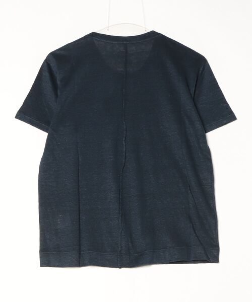 suzuki takayuki(スズキタカユキ)の「linen t-shirt(Tシャツ/カットソー・レディース・ネイビー/ベージュ・01/02/00)」の3枚目の写真