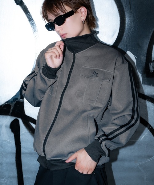 improves（インプローブス）の「ダンボール ライドライン ジャージ トラックジャケット（ジャージ・メンズ・杢グレー/ブラック/ネイビー・XXX-LARGE/XX-LARGE/X-LARGE/LARGE/MEDIUM/SMALL）」の3枚目の写真