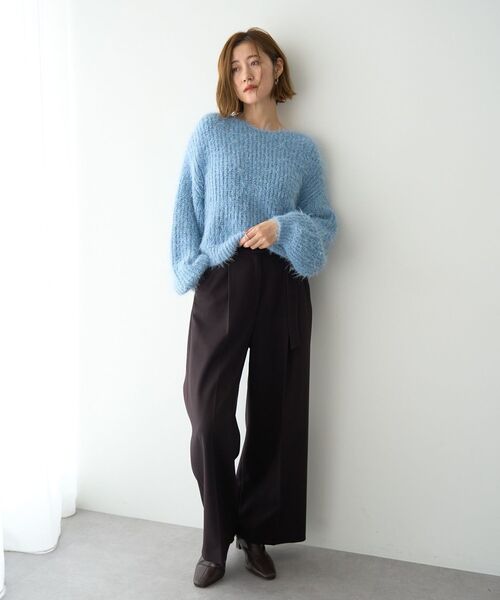 セール】ラメシャギーボートネックニット（ニット/セーター）｜YECCA