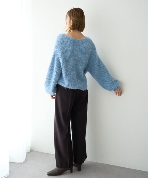 YECCA VECCA(イェッカヴェッカ)の「ラメシャギーボートネックニット(ニット/セーター・レディース・ライトベージュ/ピンク/ブルー・FREE)」の21枚目の写真