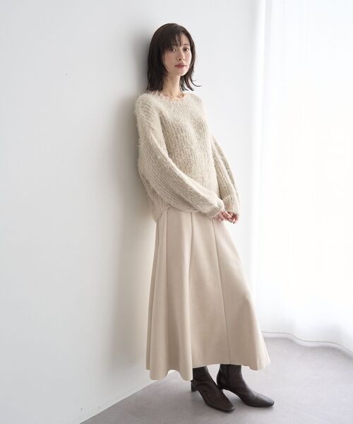 YECCA VECCA(イェッカヴェッカ)の「ラメシャギーボートネックニット(ニット/セーター・レディース・ライトベージュ/ピンク/ブルー・FREE)」の18枚目の写真