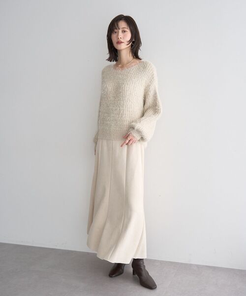 YECCA VECCA(イェッカヴェッカ)の「ラメシャギーボートネックニット(ニット/セーター・レディース・ライトベージュ/ピンク/ブルー・FREE)」の17枚目の写真