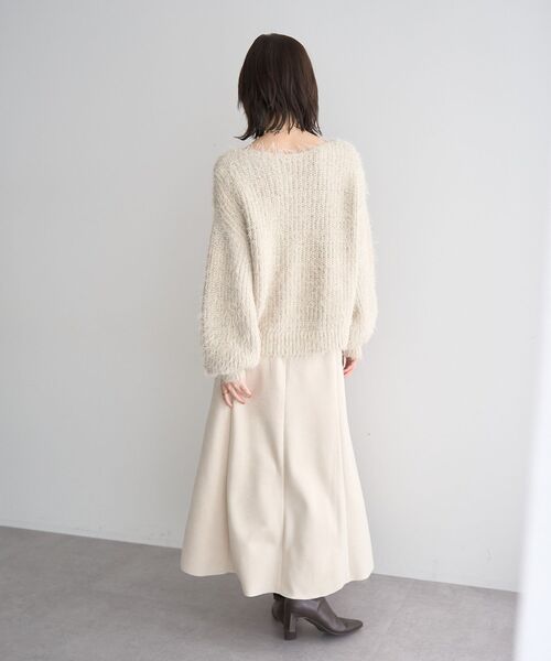 YECCA VECCA(イェッカヴェッカ)の「ラメシャギーボートネックニット(ニット/セーター・レディース・ライトベージュ/ピンク/ブルー・FREE)」の16枚目の写真