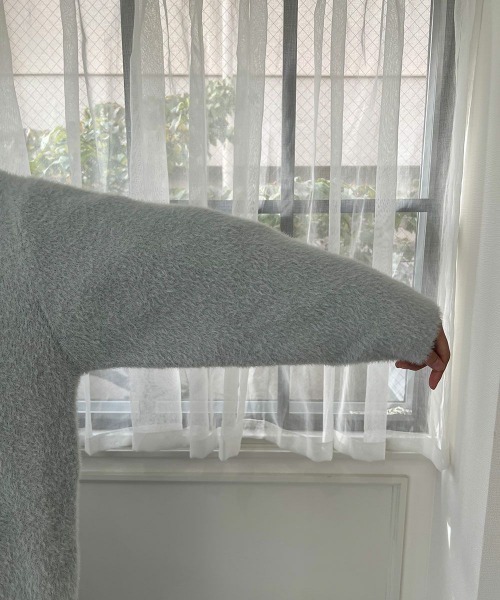 F i.n.t（フィント）の「ゴールド釦コクーンシャギーニットカーディガン（カーディガン/ボレロ・レディース・オフホワイト/ライトグレー/ミント・FREE）」の11枚目の写真