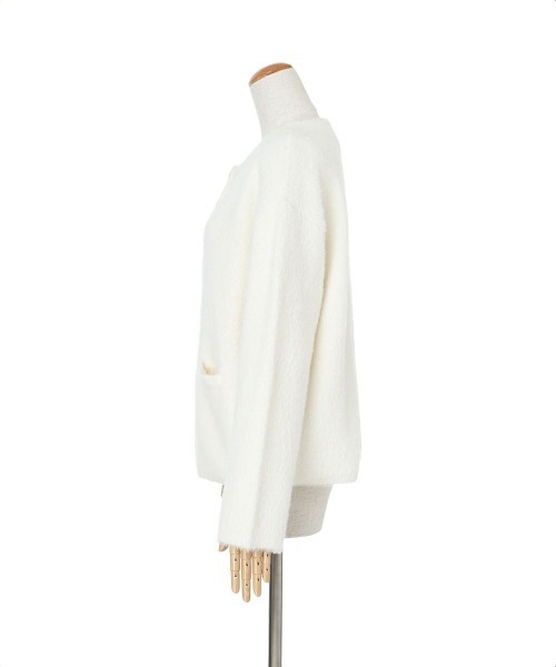 F i.n.t（フィント）の「ゴールド釦コクーンシャギーニットカーディガン（カーディガン/ボレロ・レディース・オフホワイト/ライトグレー/ミント・FREE）」の22枚目の写真
