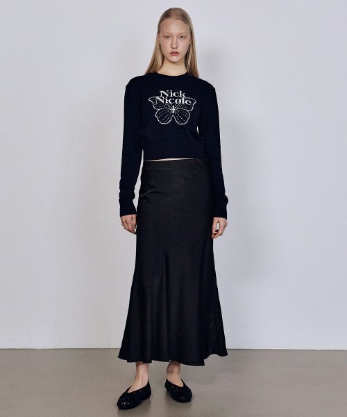 NICK&NICOLE(ニックアンドニコール)の「CASHMERE BUTTERFLY SIGNATURE CROP KNIT_NAVY(ニット/セーター・レディース・その他・FREE)」の4枚目の写真