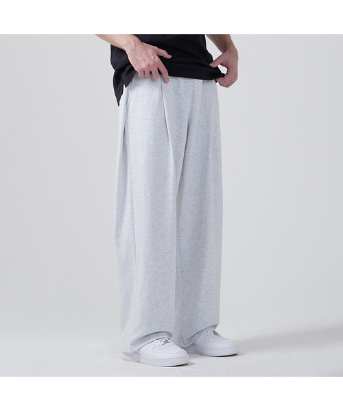 GAKKAI UNIONS(ガッカイユニオンズ)の「ダブルピンタックワイドスウェットパンツホワイトメランジ(スウェットパンツ・レディース・その他・SMALL/MEDIUM/LARGE)」の1枚目の写真
