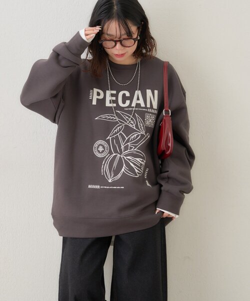 【minatan】luijewelry 完売スウェット セール】【NUNIFE】図案刺繍裏起毛スウェット（スウェット）｜NUNIFE