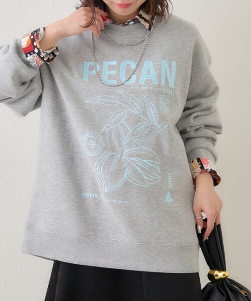 セール】【NUNIFE】図案刺繍裏起毛スウェット（スウェット）｜NUNIFE