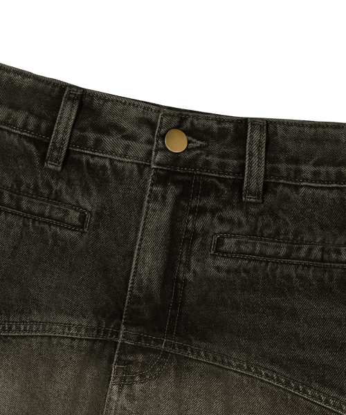 TRILLION(トリリオン)の「切開ラインウォッシュバルーンフィットデニムパンツ(YELLOW BLACK)(デニムパンツ・レディース・その他・SMALL/MEDIUM/LARGE/X-LARGE)」の7枚目の写真