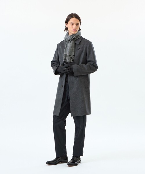 MACKINTOSH PHILOSOPHY（ﾏｯｷﾝﾄｯｼｭ ﾌｨﾛｿﾌｨｰ）の「ウォッシャブルウールカシミヤ ブリティッシュチェックマフラー（ストール/ショール・メンズ・グレー・FREE）」の2枚目の写真