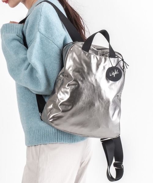 Jack Gomme(ジャックゴム)の「【JACK GOMME/ジャックゴム】バックパック リュック LAMI(ショルダーバッグ・レディース・ブラック/シルバー/モカ/インディゴブルー/アイボリー/ライトブルー/ワインレッド・FREE)」の7枚目の写真