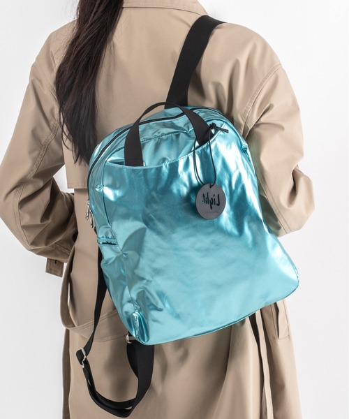 Jack Gomme(ジャックゴム)の「【JACK GOMME/ジャックゴム】バックパック リュック LAMI(ショルダーバッグ・レディース・ブラック/シルバー/モカ/インディゴブルー/アイボリー/ライトブルー/ワインレッド・FREE)」の4枚目の写真