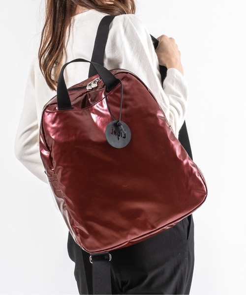 Jack Gomme(ジャックゴム)の「【JACK GOMME/ジャックゴム】バックパック リュック LAMI(ショルダーバッグ・レディース・ブラック/シルバー/モカ/インディゴブルー/アイボリー/ライトブルー/ワインレッド・FREE)」の6枚目の写真