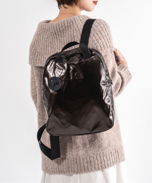 Jack Gomme(ジャックゴム)の「【JACK GOMME/ジャックゴム】バックパック リュック LAMI(ショルダーバッグ・レディース・ブラック/シルバー/モカ/インディゴブルー/アイボリー/ライトブルー/ワインレッド・FREE)」の3枚目の写真