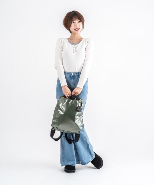 Jack Gomme(ジャックゴム)の「【JACK GOMME/ジャックゴム】バックパック リュック LAMI(ショルダーバッグ・レディース・ブラック/シルバー/モカ/インディゴブルー/アイボリー/ライトブルー/ワインレッド・FREE)」の8枚目の写真