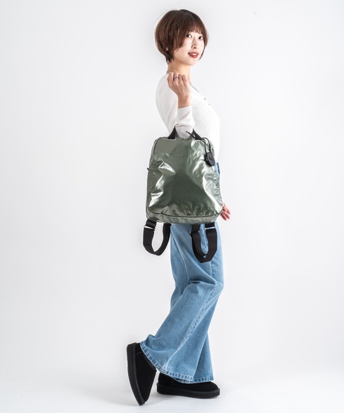 Jack Gomme(ジャックゴム)の「【JACK GOMME/ジャックゴム】バックパック リュック LAMI(ショルダーバッグ・レディース・ブラック/シルバー/モカ/インディゴブルー/アイボリー/ライトブルー/ワインレッド・FREE)」の9枚目の写真