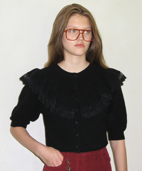 SINOON(シヌーン)の「RUFFLE PUFF CARDIGAN (BLACK)(カーディガン/ボレロ・レディース・その他・FREE)」の4枚目の写真