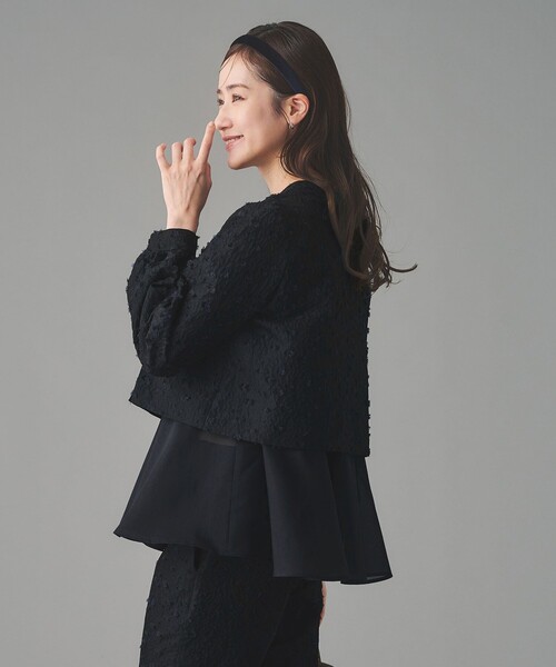 UNITED ARROWS（ユナイテッドアローズ）の「フラワー カットジャガード コンビブラウス（シャツ/ブラウス・レディース・ネイビー・FREE）」の3枚目の写真