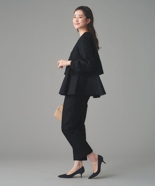 フラワー カットジャガード コンビブラウス（シャツ/ブラウス