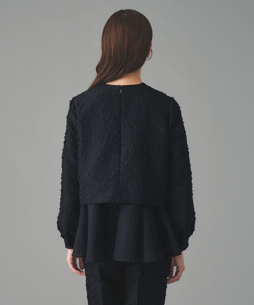 UNITED ARROWS（ユナイテッドアローズ）の「フラワー カットジャガード コンビブラウス（シャツ/ブラウス・レディース・ネイビー・FREE）」の12枚目の写真