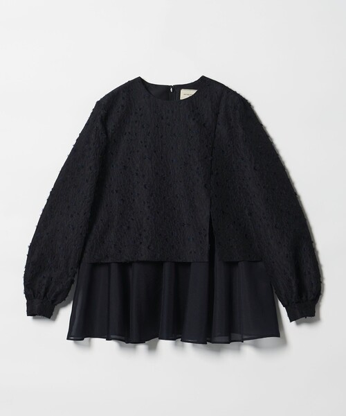 UNITED ARROWS（ユナイテッドアローズ）の「フラワー カットジャガード コンビブラウス（シャツ/ブラウス・レディース・ネイビー・FREE）」の13枚目の写真