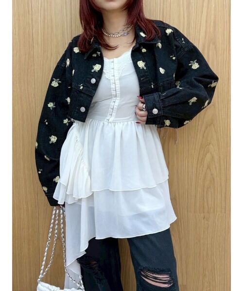 EVRIS（エヴリス）の「レースドッキングアシンメトリーミニワンピース（ワンピース・レディース・ホワイト/ブラック/その他1・SMALL/MEDIUM）」の22枚目の写真