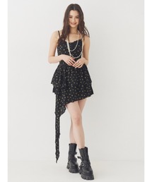 EVRIS | レースドッキングアシンメトリーミニワンピース(ワンピース)