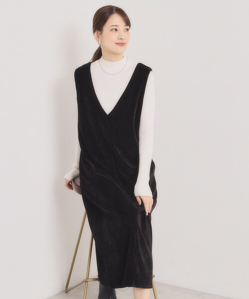 ITS'DEMO(イッツデモ)の「【手洗い可】ベロアジャンスカ(ワンピース・レディース・チャコールグレー/ブラック/ブラウン系・00)」の8枚目の写真