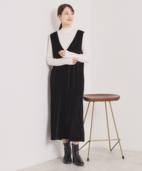 ITS'DEMO(イッツデモ)の「【手洗い可】ベロアジャンスカ(ワンピース・レディース・チャコールグレー/ブラック/ブラウン系・00)」の9枚目の写真