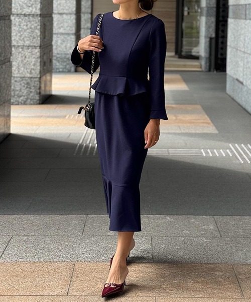 ST.ROONEY(セントルーニー)の「ペプラムマーメイドワンピース【低身長・小柄女性向け】(ワンピース・レディース・ブラック/ネイビー・XS)」の6枚目の写真