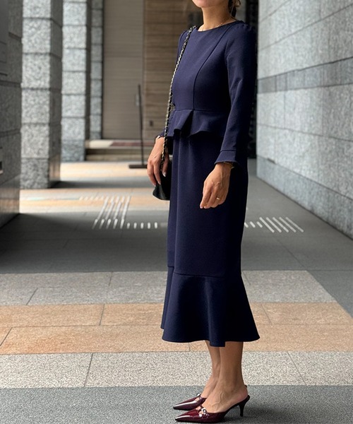 ST.ROONEY(セントルーニー)の「ペプラムマーメイドワンピース【低身長・小柄女性向け】(ワンピース・レディース・ブラック/ネイビー・XS)」の7枚目の写真