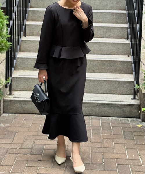 ST.ROONEY(セントルーニー)の「ペプラムマーメイドワンピース【低身長・小柄女性向け】(ワンピース・レディース・ブラック/ネイビー・XS)」の15枚目の写真