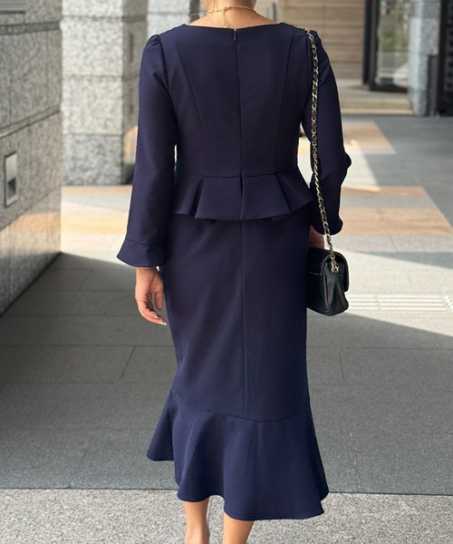 ST.ROONEY(セントルーニー)の「ペプラムマーメイドワンピース【低身長・小柄女性向け】(ワンピース・レディース・ブラック/ネイビー・XS)」の16枚目の写真