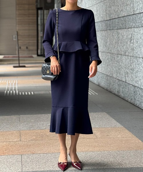 ST.ROONEY(セントルーニー)の「ペプラムマーメイドワンピース【低身長・小柄女性向け】(ワンピース・レディース・ブラック/ネイビー・XS)」の17枚目の写真