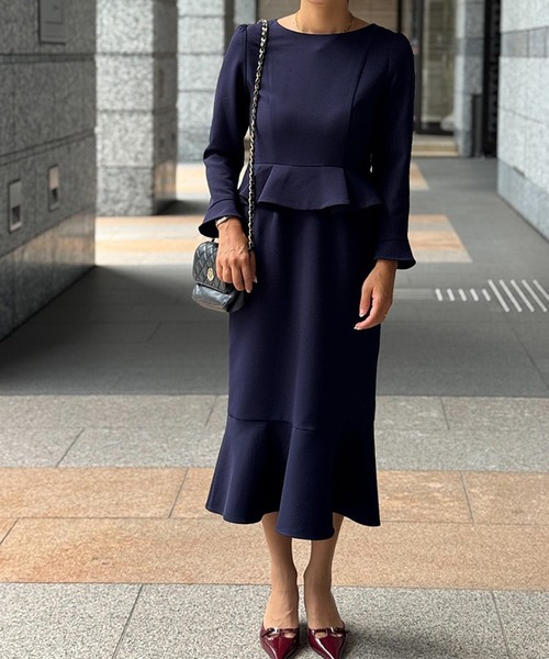 ST.ROONEY(セントルーニー)の「ペプラムマーメイドワンピース【低身長・小柄女性向け】(ワンピース・レディース・ブラック/ネイビー・XS)」の18枚目の写真
