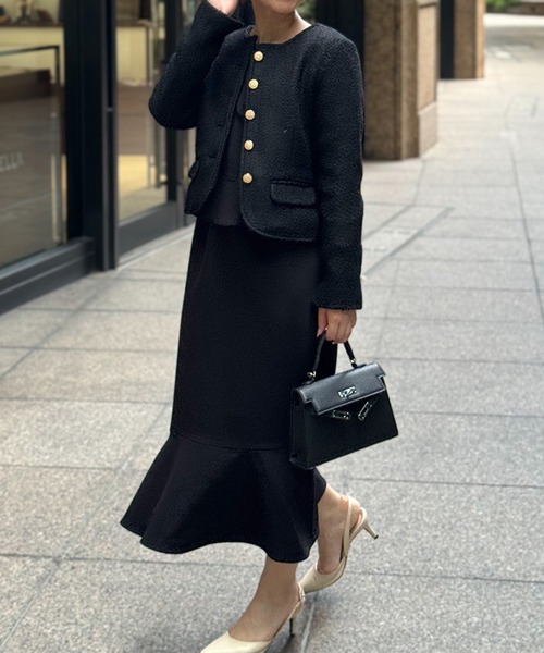ST.ROONEY(セントルーニー)の「ペプラムマーメイドワンピース【低身長・小柄女性向け】(ワンピース・レディース・ブラック/ネイビー・XS)」の20枚目の写真
