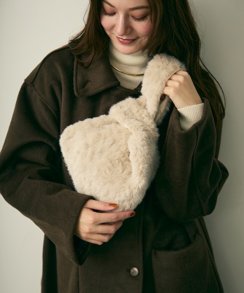 Lunea(ルネア)の「ファーミニトートバッグ(トートバッグ・レディース・ベージュ/ブラウン・FREE)」の2枚目の写真