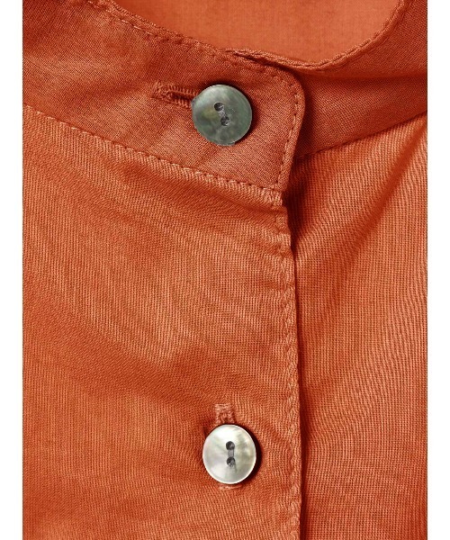 MidiUmi(ミディウミ)の「MidiUmi スタンドカラーシャツワンピース(シャツワンピース・レディース・ネイビー/オレンジ/アイボリー/ライトグレー・FREE)」の8枚目の写真