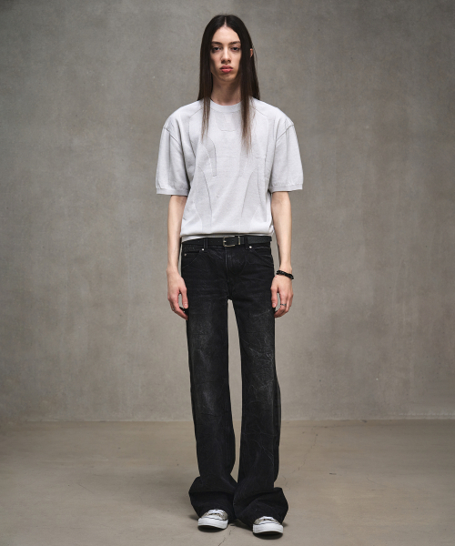 LMOOD(エルムード)の「ディメンショングラフィックハーフニットクールグレー(Tシャツ/カットソー・メンズ・その他・44/46/48)」の5枚目の写真