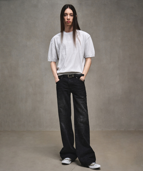 LMOOD(エルムード)の「ディメンショングラフィックハーフニットクールグレー(Tシャツ/カットソー・メンズ・その他・44/46/48)」の6枚目の写真