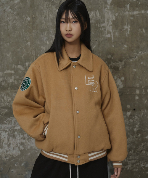 ERER(エルエル)の「ノーティカル バーシティ ジャケット ベージュ(スタジャン・レディース・Beige・1/2/3)」の9枚目の写真