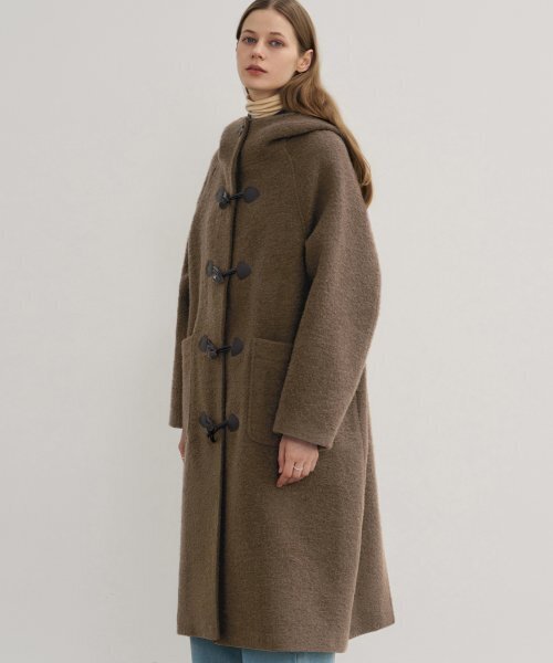 DRAWFIT WOMEN（ドローフィットウーマン）の「アルパカブークルダッフルフードコート[BROWN]（チェスターコート・レディース・その他・MEDIUM/SMALL）」の5枚目の写真