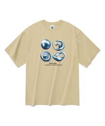 20番手ブルーボール半袖Tシャツベージュ