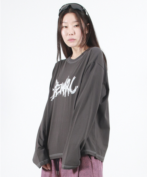 DEMARC(ドゥマーク)の「GRAFFITI LOGO TEXT BOXY LONG SLEEVE - Charcoal(Tシャツ/カットソー・レディース・その他・MEDIUM/LARGE)」の10枚目の写真